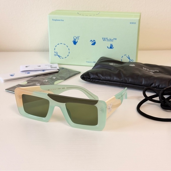 Off-White Other - New! Off-White Mint and Beige Sunglasses, OERI069 5955, Authentic